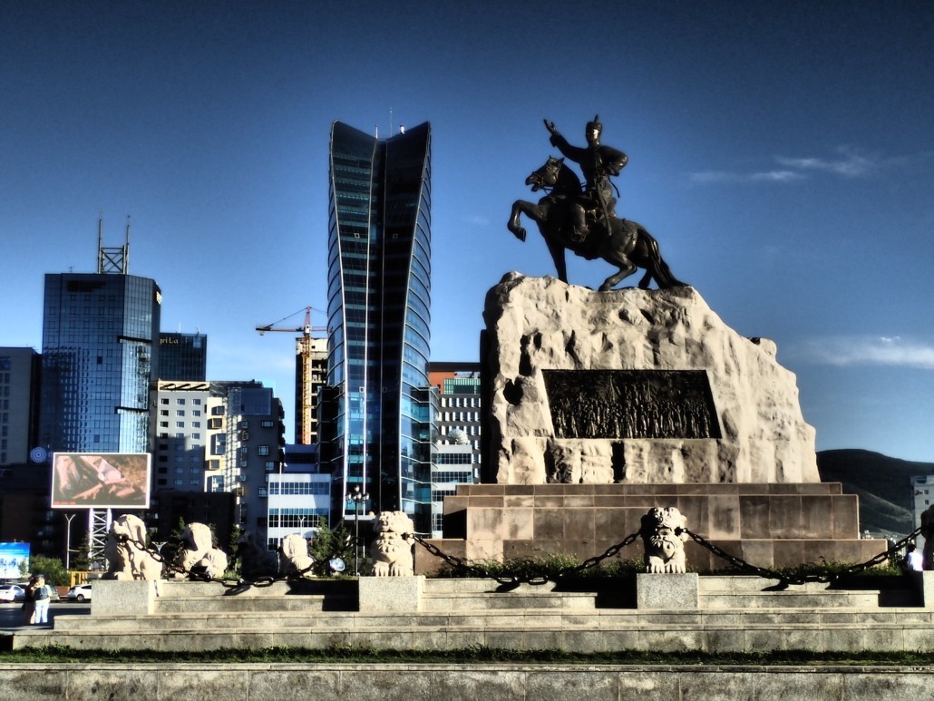 Jasmine-Halki-via-Flickr-CC2.0-Genghis-Khan-statue-with-skyscrapers